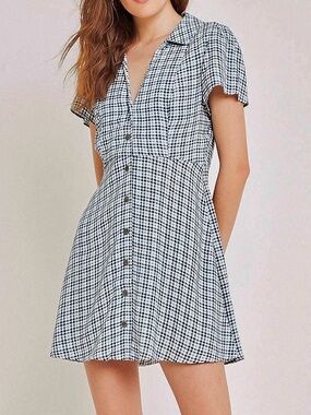 urban outfitters check dress (flawed)